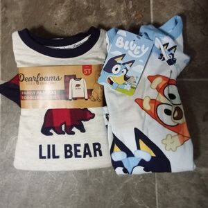Kids Pajama Set - Blue and Cream